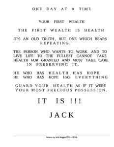 First Wealth – Jack Briggs (1933-2016)